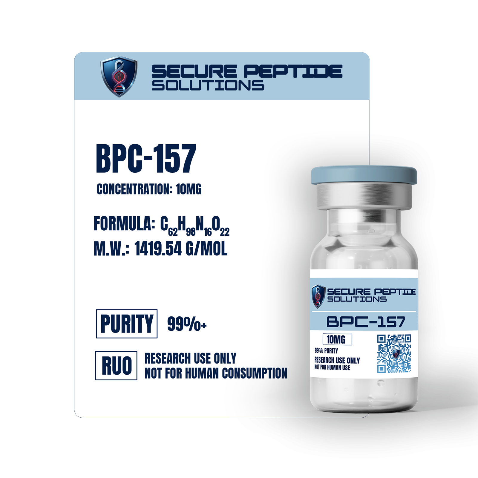 BPC-157 (Body Protection Compound) – Lyophilized Peptide – 10mg - Image 2
