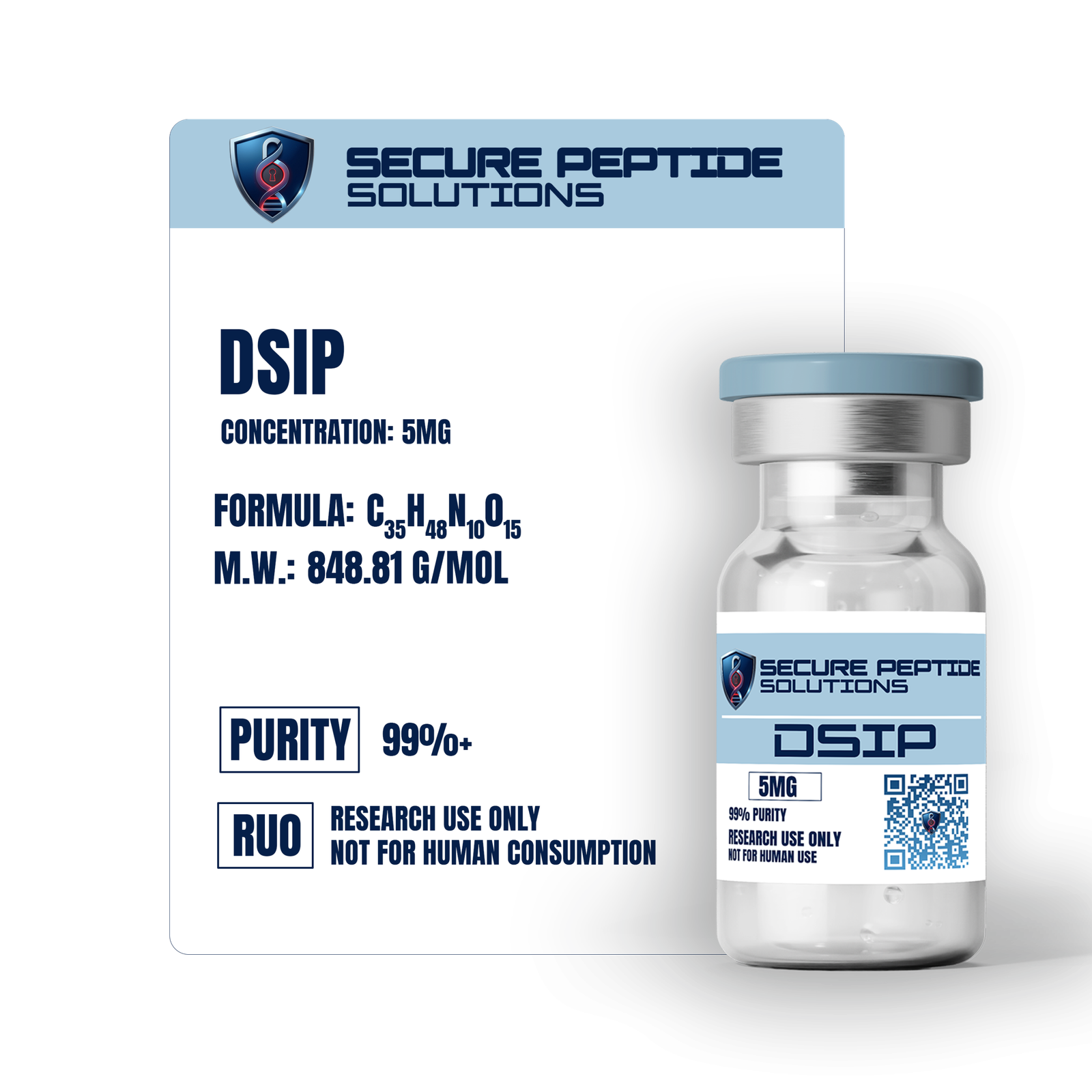 DSIP 5mg 10mg– Delta Sleep-Inducing Peptide for Sleep Research - Image 2