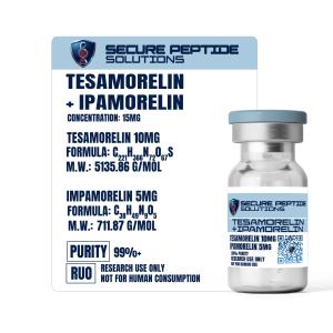 Tesamorelin 10mg + Ipamorelin 5mg Blend (15mg) – Dual GH Secretagogue Stack