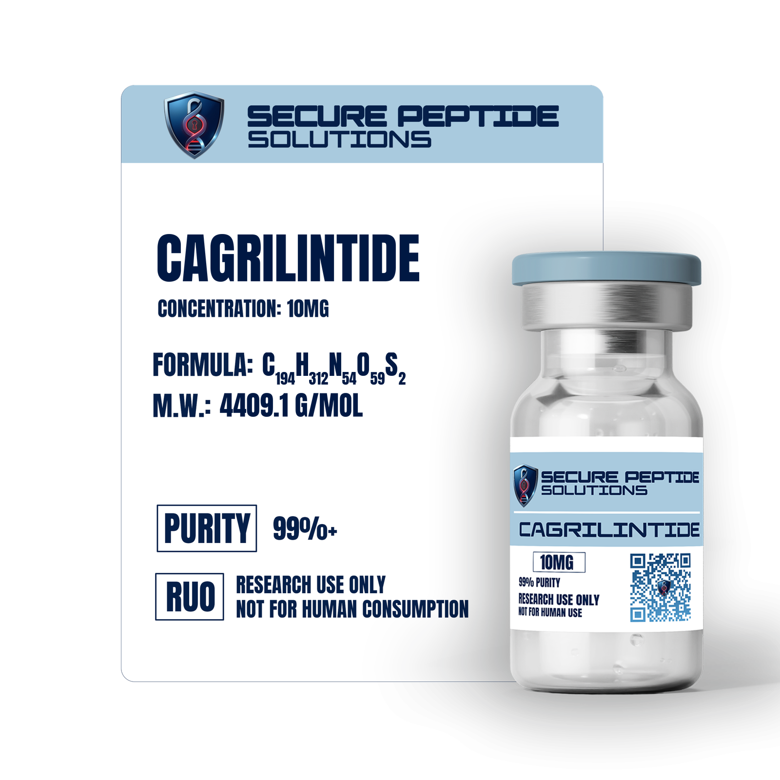 Cagrilintide 10mg vial with product card